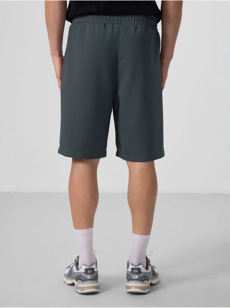 Short en maille ample en coton mélangé tommy Gris Noir - Kiabi