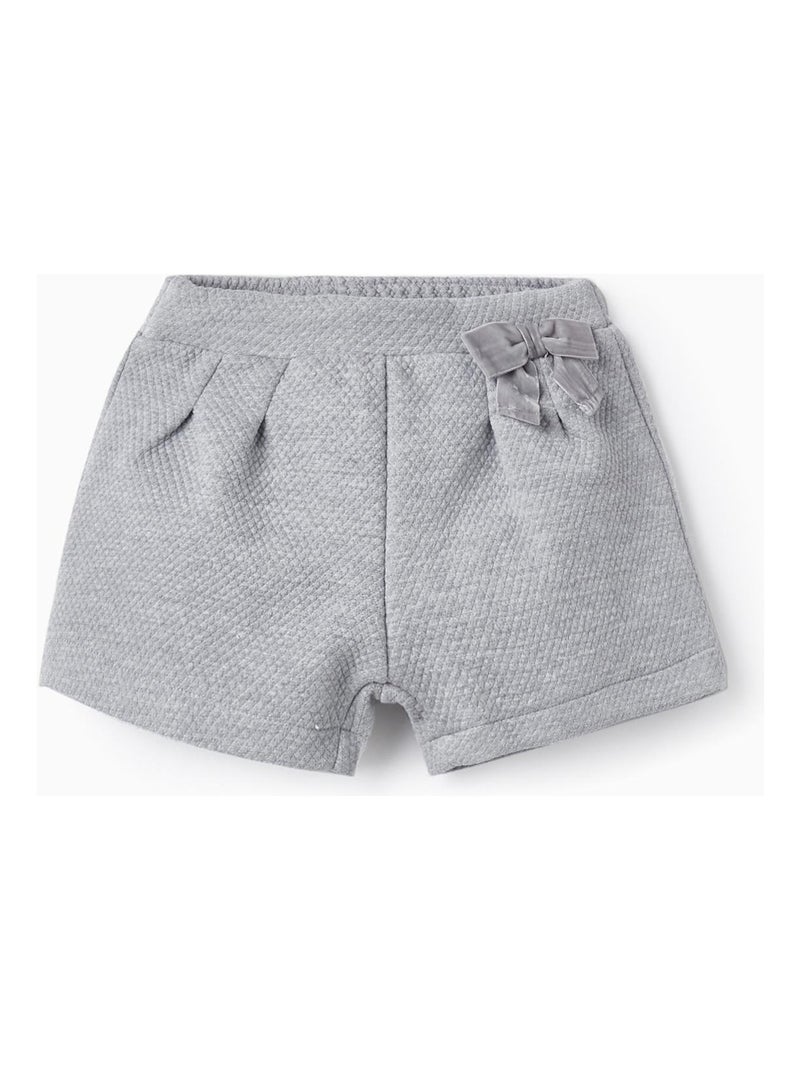 Short en maille avec nœud pour bébé fille   NOËL Gris - Kiabi