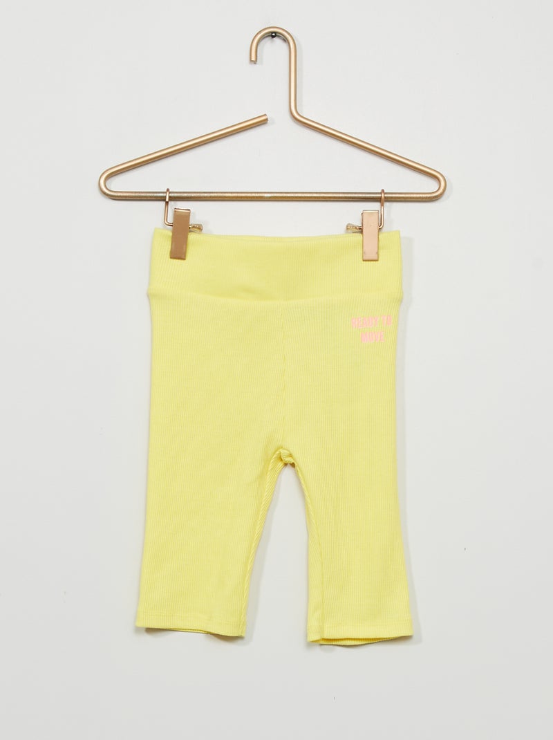 Short en maille côtelée Jaune - Kiabi