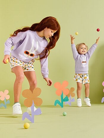 Short en maille crêpe à motif - Grafik Edition