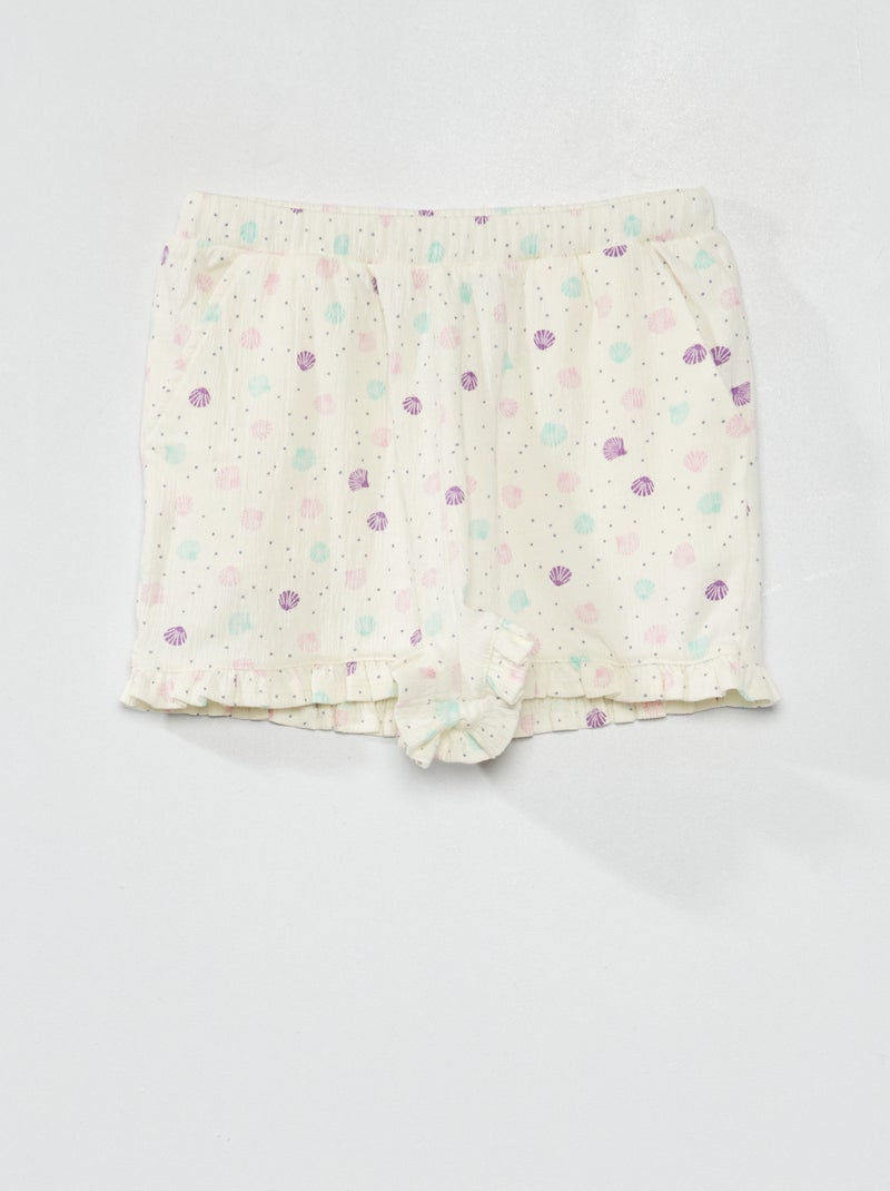 Short en maille crêpée Blanc - Kiabi