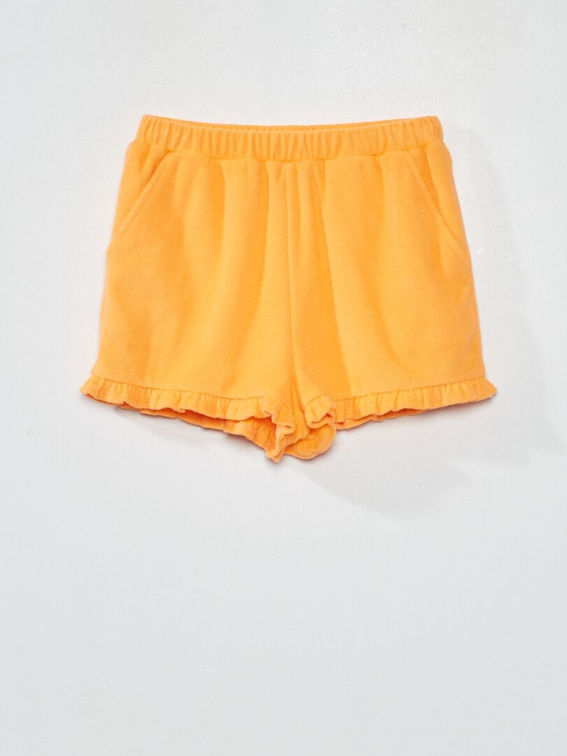 Short en maille éponge orange abricot - Kiabi