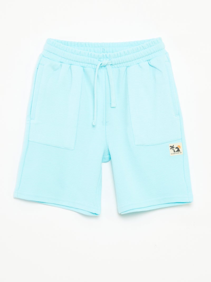 Short en maille fantaisie à 2 poches Bleu - Kiabi