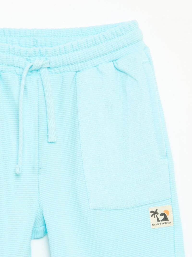 Short en maille fantaisie à 2 poches Bleu - Kiabi