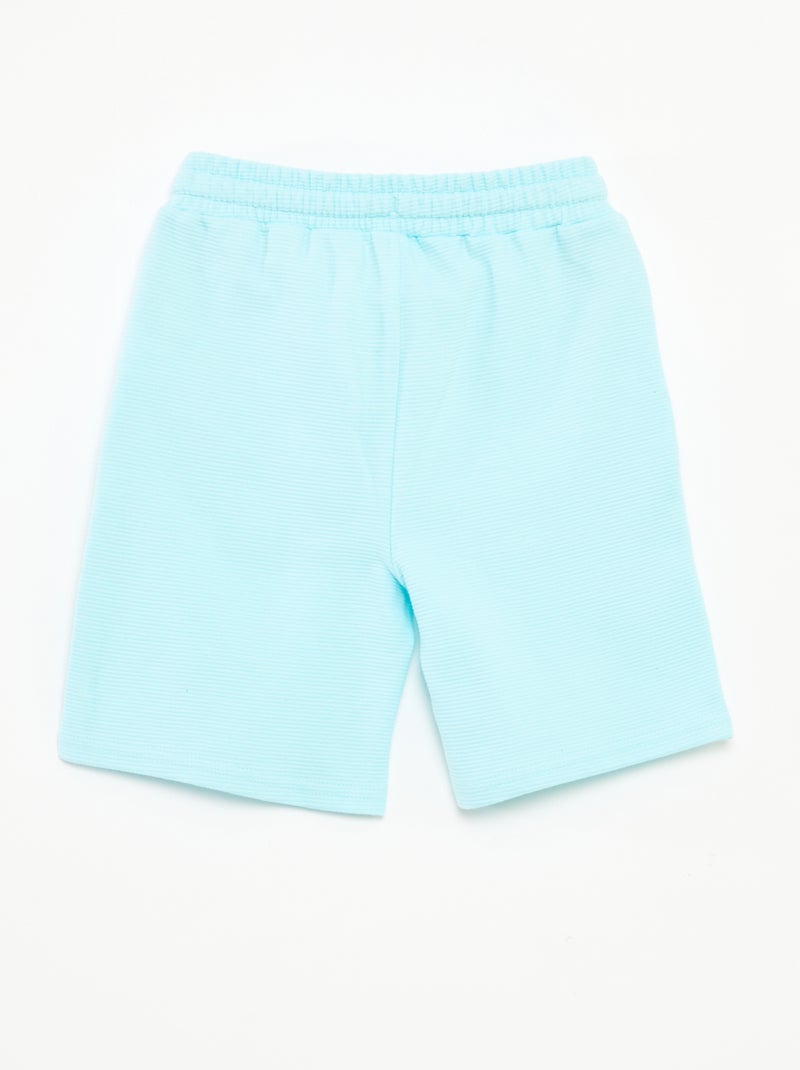 Short en maille fantaisie à 2 poches Bleu - Kiabi