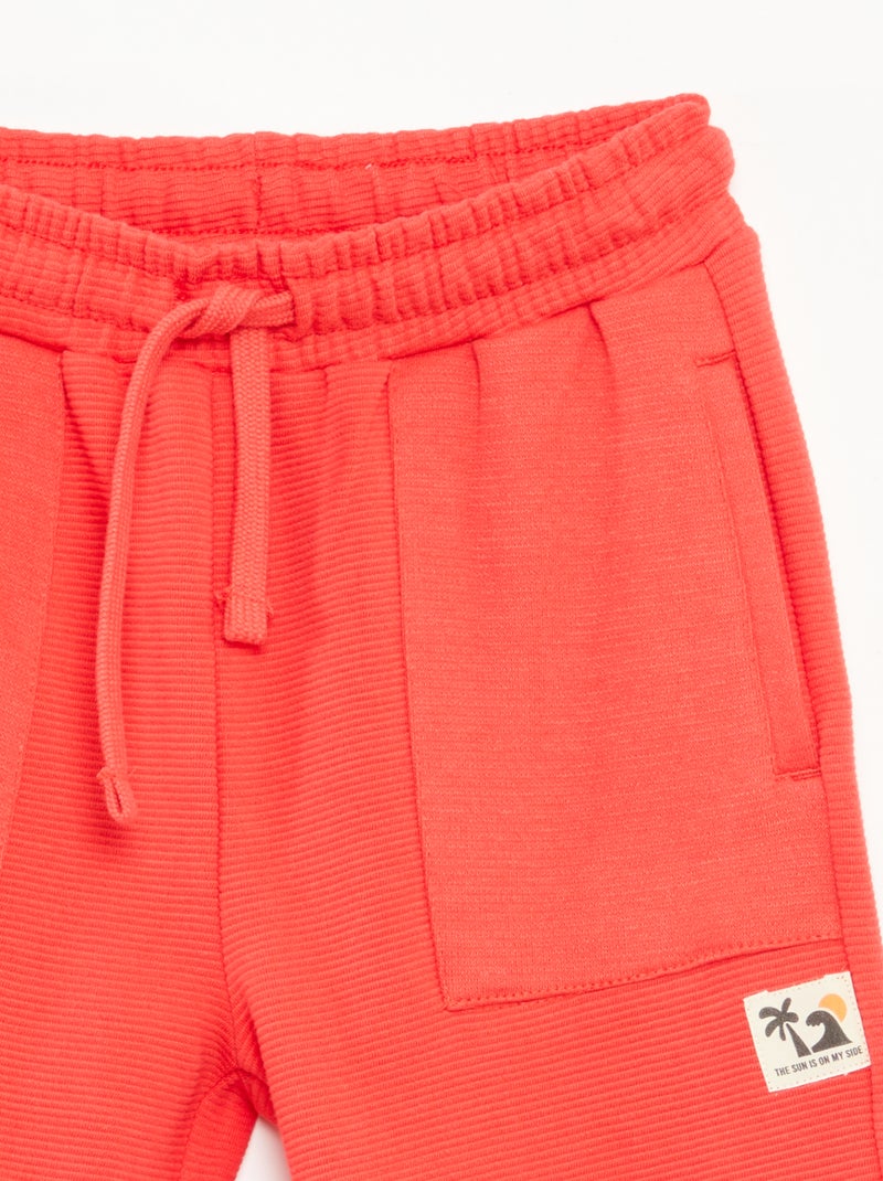 Short en maille fantaisie à 2 poches Rouge - Kiabi