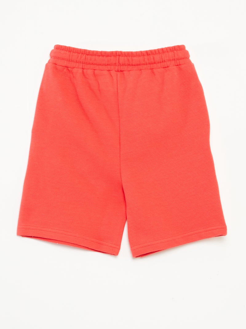 Short en maille fantaisie à 2 poches Rouge - Kiabi