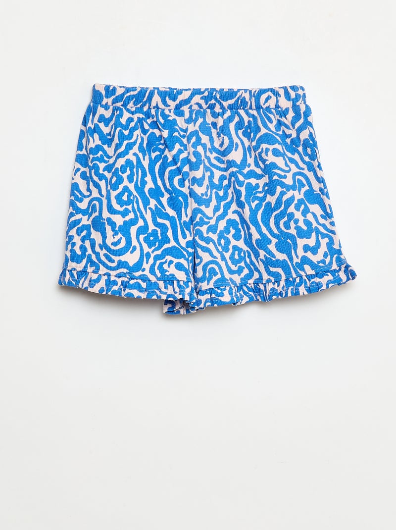 Short en maille froissée Bleu - Kiabi