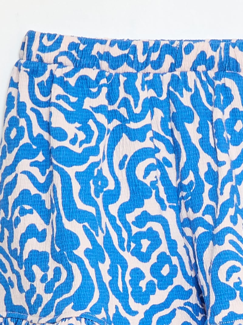 Short en maille froissée Bleu - Kiabi