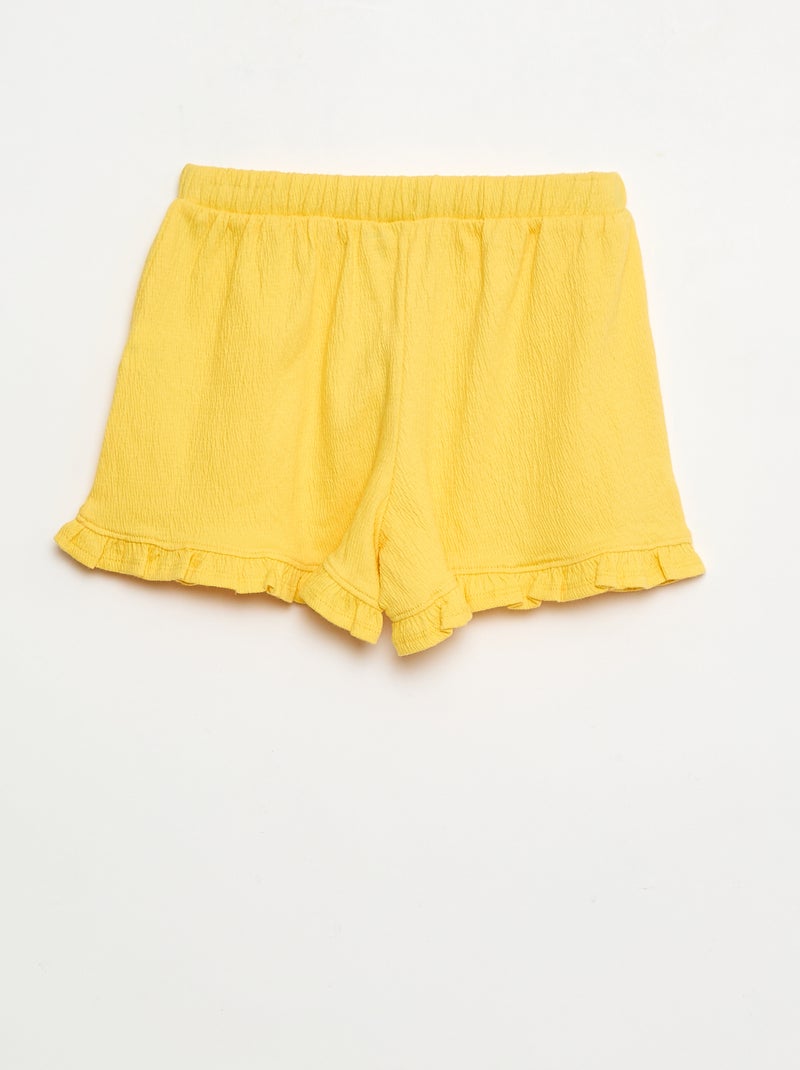 Short en maille froissée Jaune - Kiabi