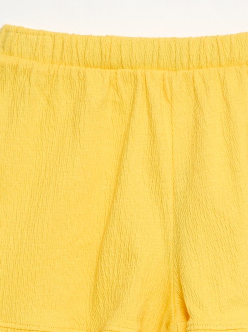 Short en maille froissée Jaune - Kiabi