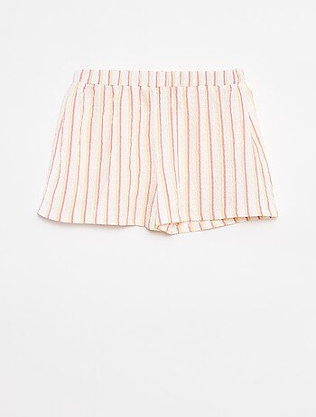 Short en maille gaufrée avec motifs