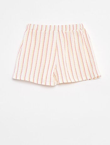 Short en maille gaufrée avec motifs