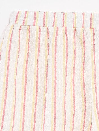 Short en maille gaufrée avec motifs
