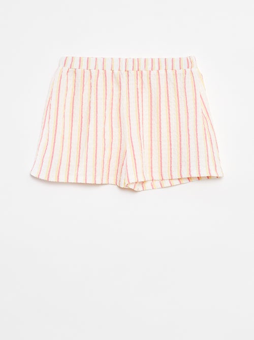 Short en maille gaufrée avec motifs - Kiabi