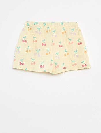 Short en maille gaufrée avec motifs