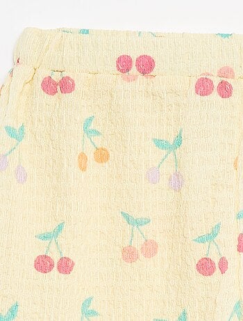 Short en maille gaufrée avec motifs