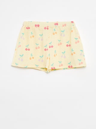 Short en maille gaufrée avec motifs