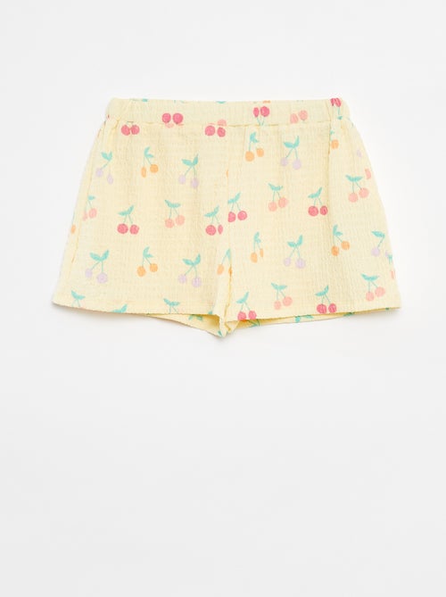 Short en maille gaufrée avec motifs - Kiabi