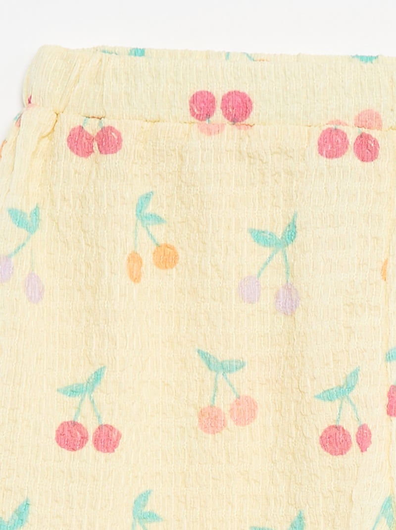 Short en maille gaufrée avec motifs Jaune - Kiabi