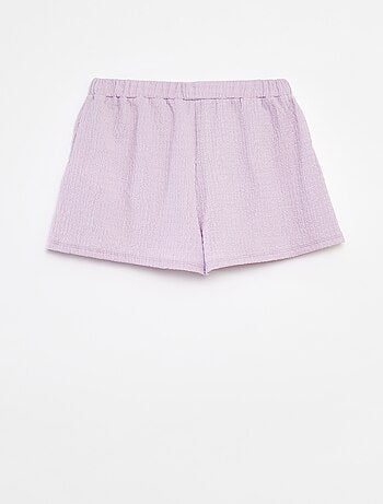 Short en maille gaufrée avec motifs