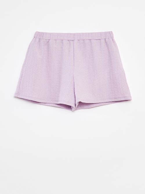 Short en maille gaufrée avec motifs - Kiabi