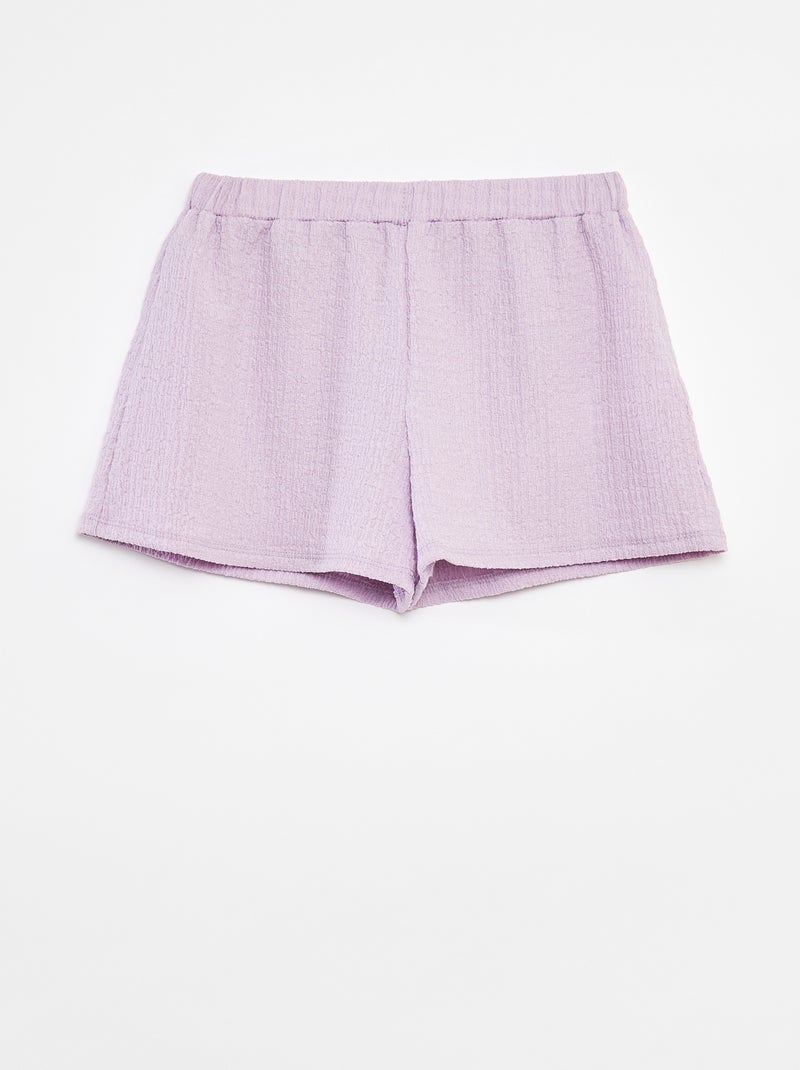 Short en maille gaufrée avec motifs Violet - Kiabi