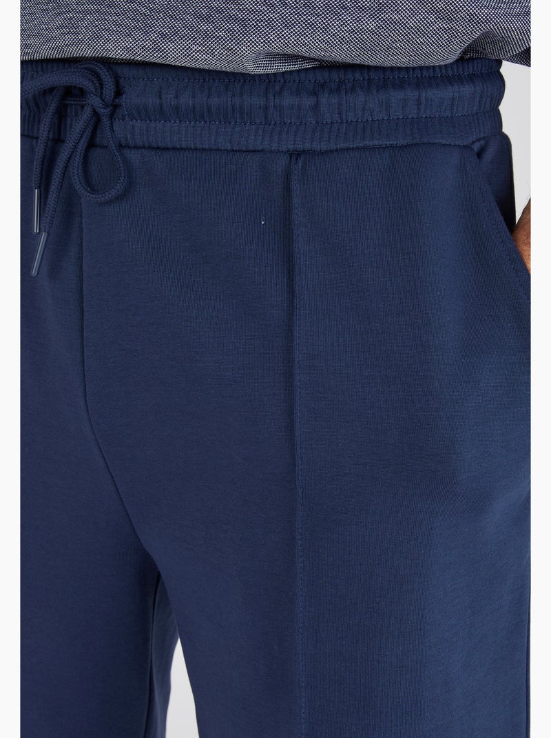 Short en maille interlock - Damart Bleu marine - Kiabi