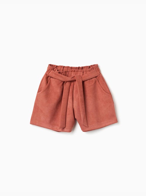 Short en maille interlock avec ceinture intégrée - Kiabi Short en maille interlock avec ceinture intégrée - Kiabi