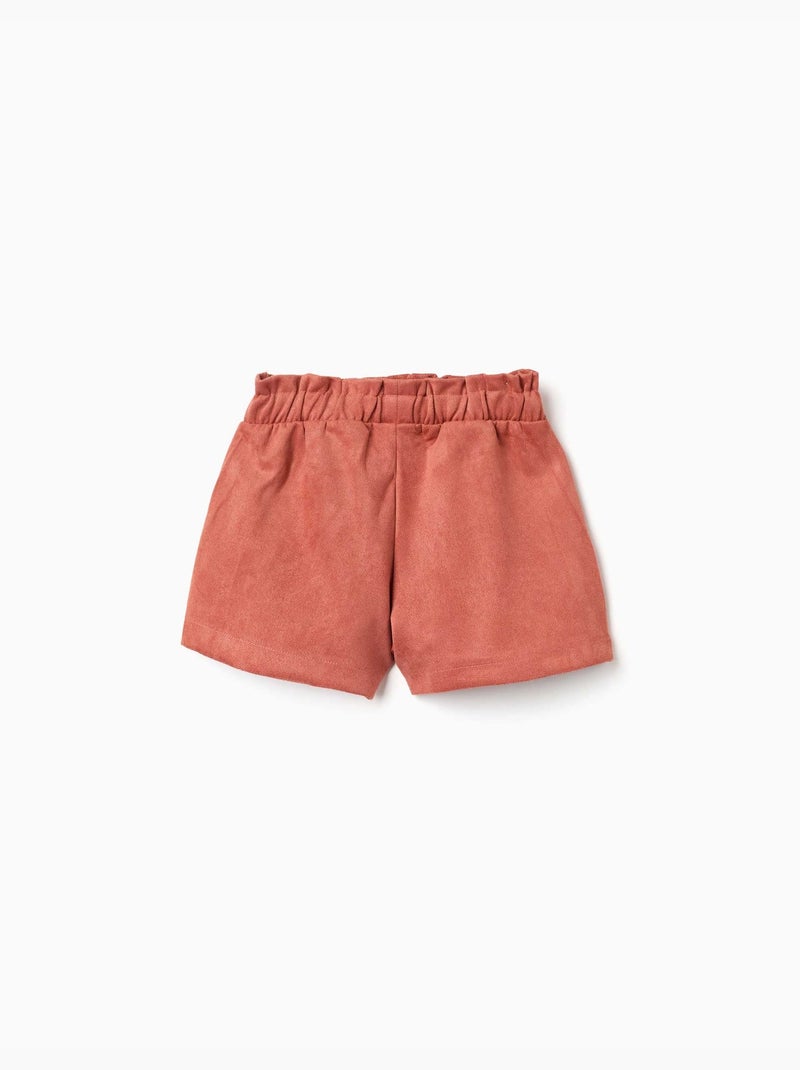 Short en maille interlock avec ceinture intégrée Marron - Kiabi