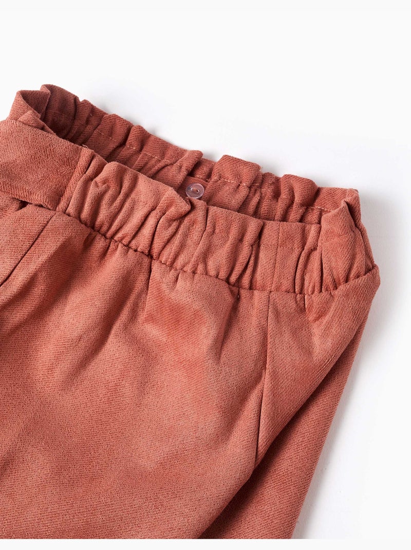 Short en maille interlock avec ceinture intégrée Marron - Kiabi
