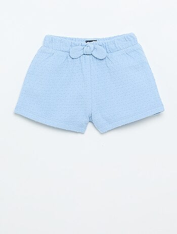 Short en maille jacquard avec nœud