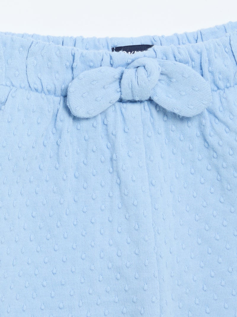 Short en maille jacquard avec nœud Bleu - Kiabi