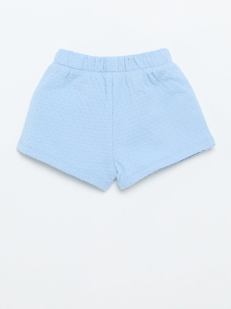 Short en maille jacquard avec nœud Bleu - Kiabi
