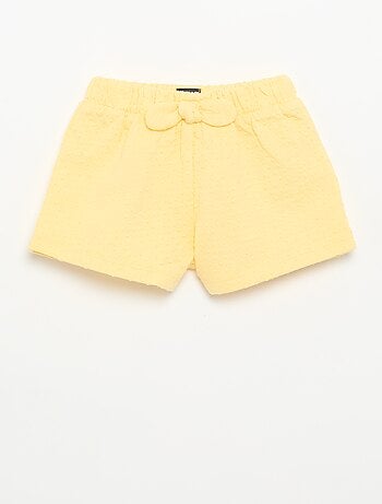 Short en maille jacquard avec nœud