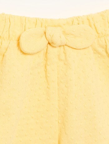 Short en maille jacquard avec nœud
