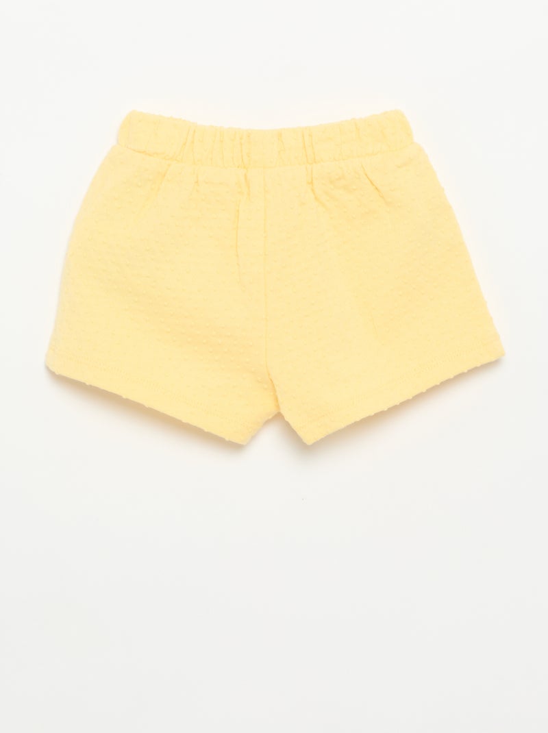 Short en maille jacquard avec nœud Jaune - Kiabi