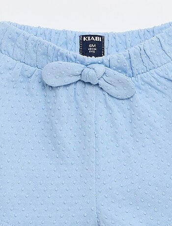 Short en maille jacquard uni avec nœud fantaisie