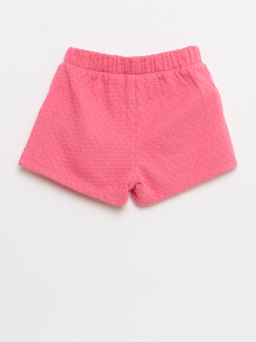 Short en maille jacquard uni avec nœud fantaisie - Kiabi