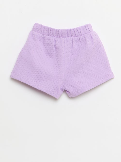 Short en maille jacquard uni avec nœud fantaisie - Kiabi