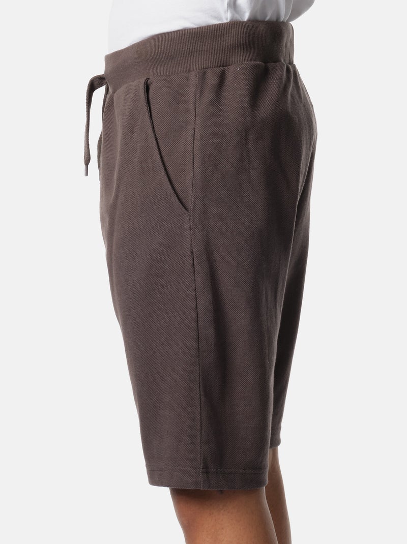 Short en maille piqué uni Gris - Kiabi