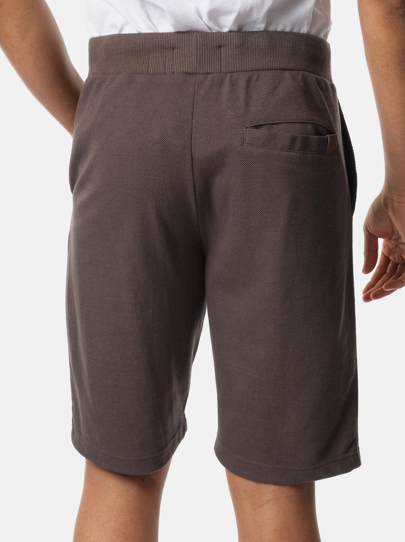 Short en maille piqué uni Gris - Kiabi