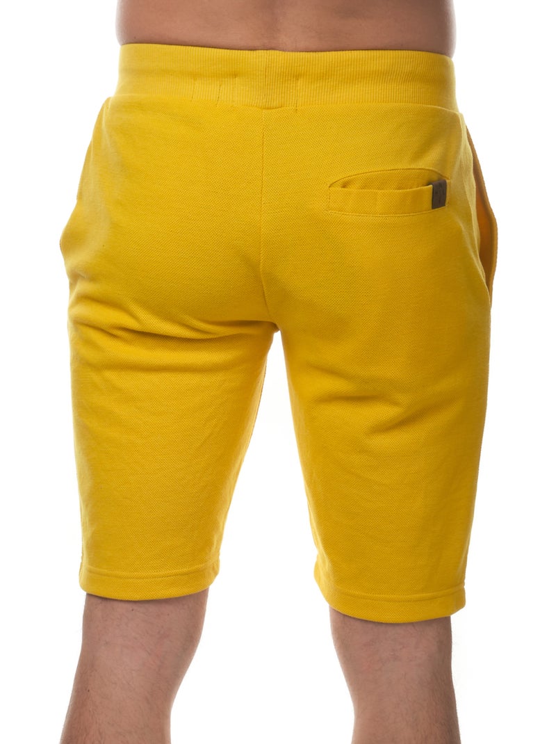 Short en maille piqué uni Jaune moutarde - Kiabi