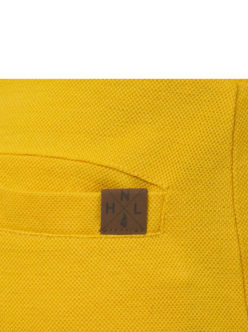 Short en maille piqué uni Jaune moutarde - Kiabi