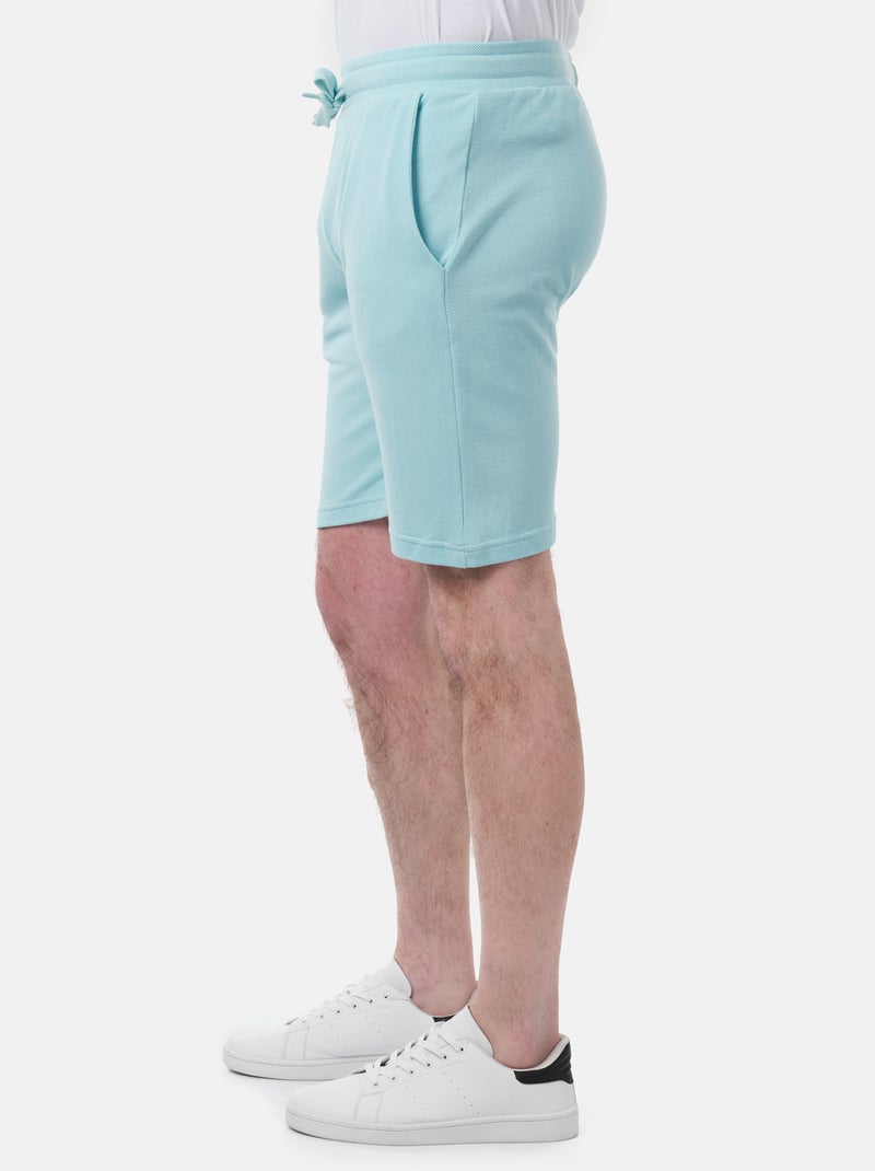 Short en maille piquée uni Bleu ciel - Kiabi