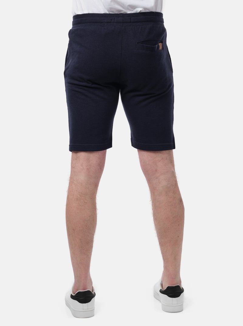 Short en maille piquée uni Bleu marine - Kiabi