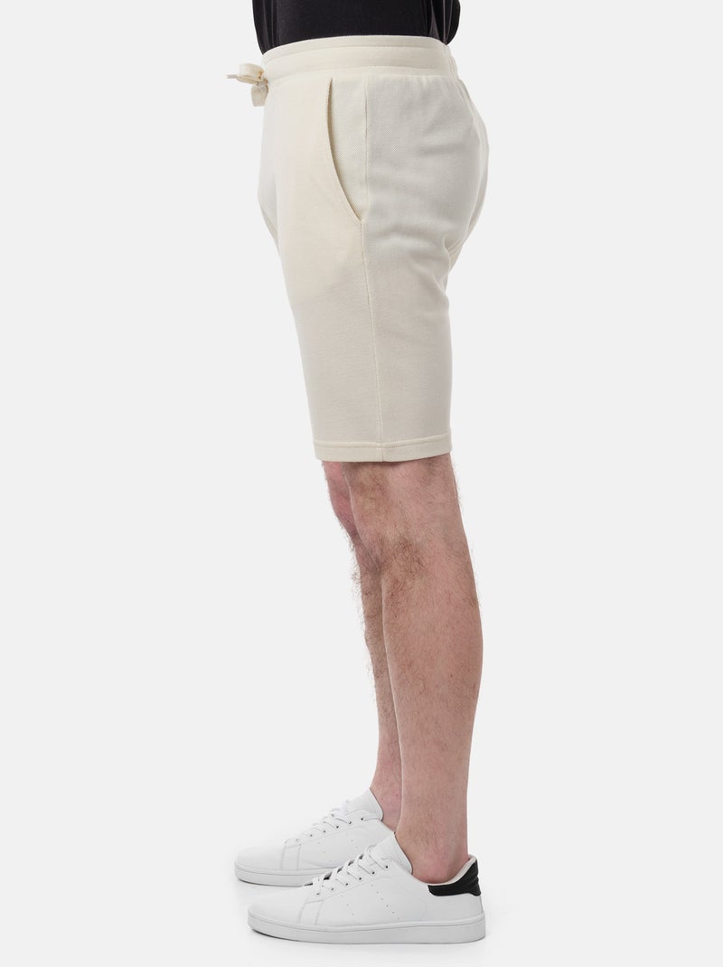 Short en maille piquée uni Ecru - Kiabi