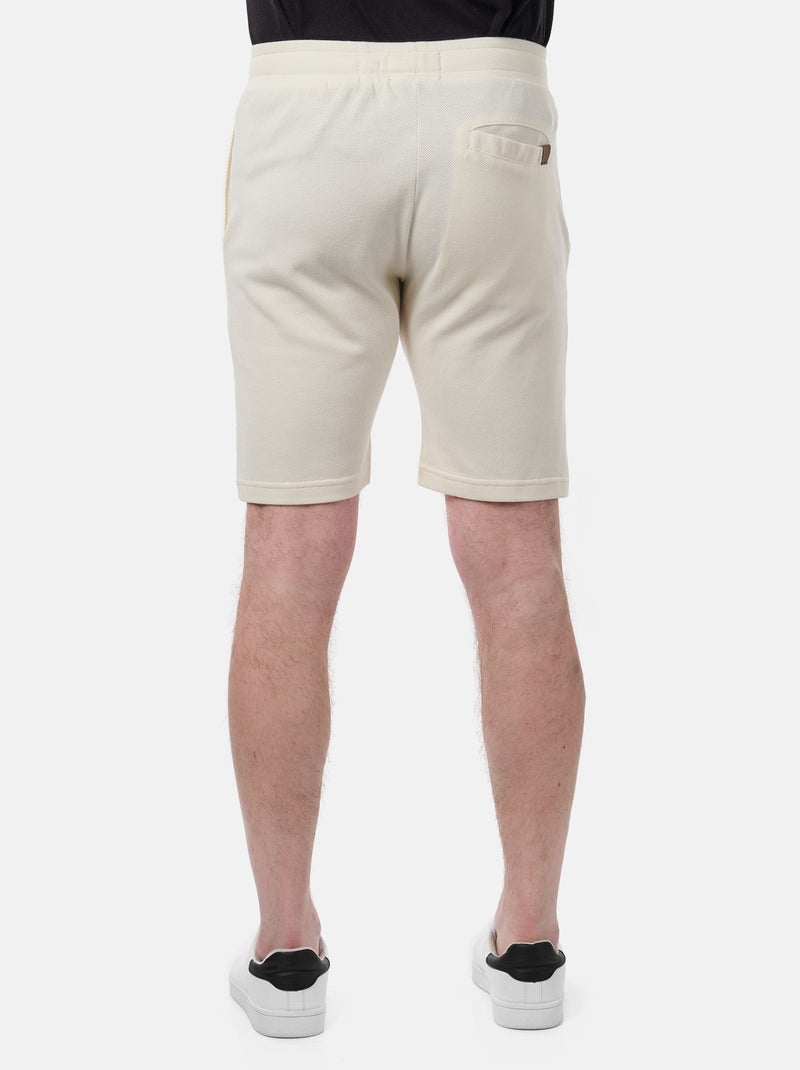 Short en maille piquée uni Ecru - Kiabi