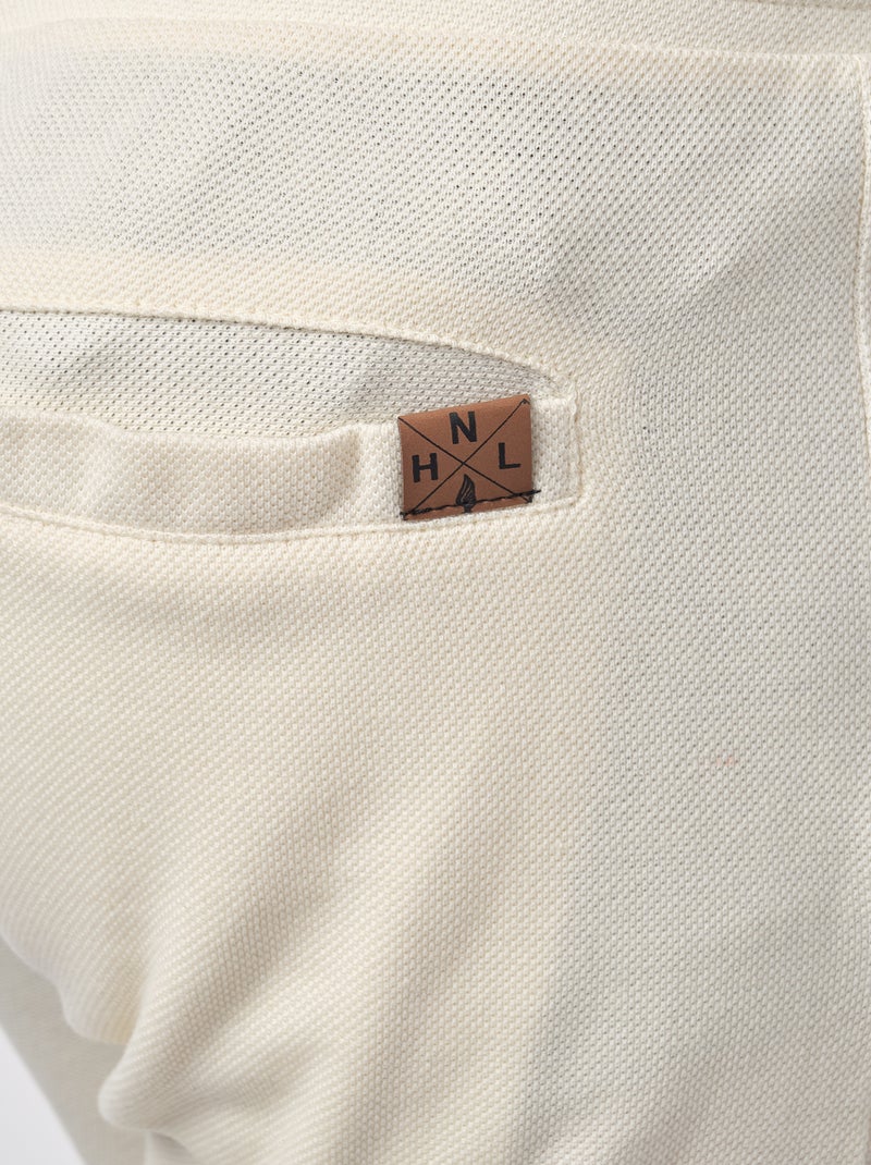 Short en maille piquée uni Ecru - Kiabi