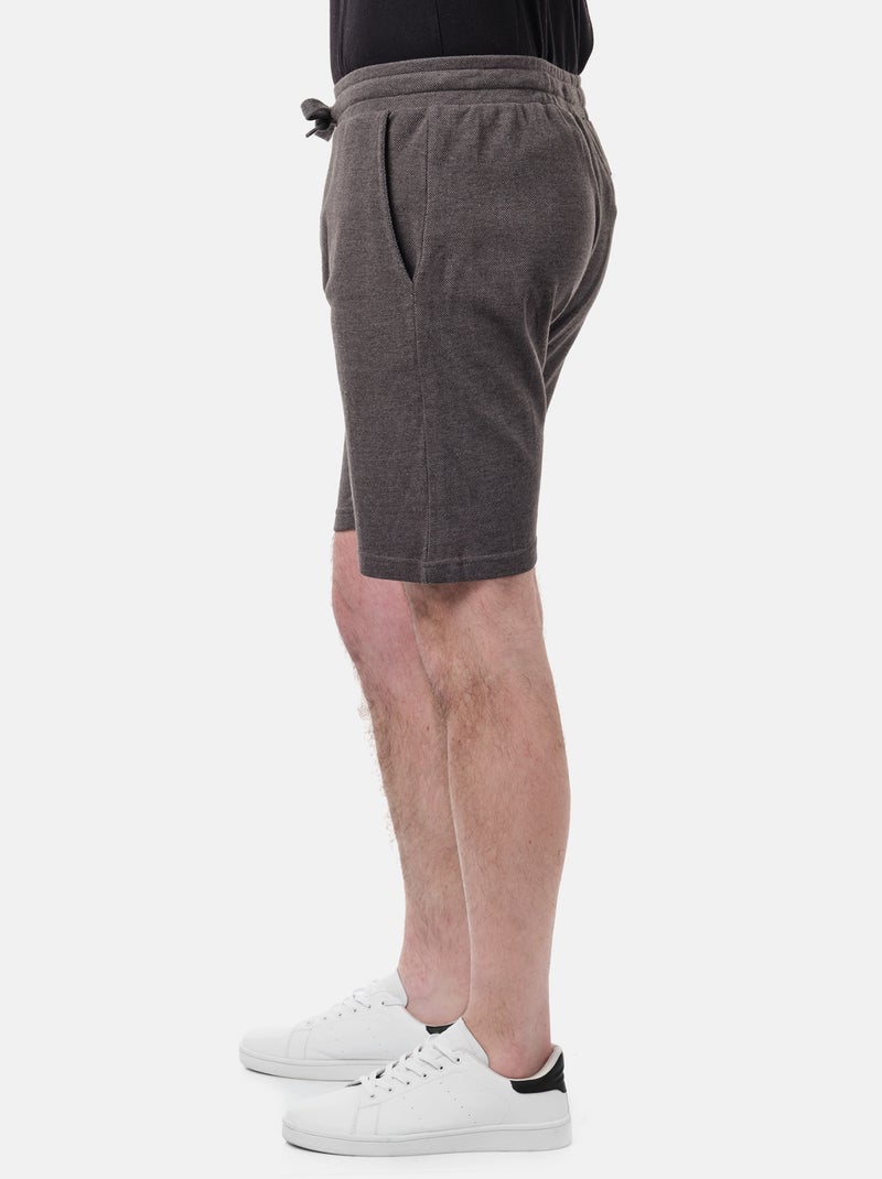 Short en maille piquée uni gris anthracite - Kiabi